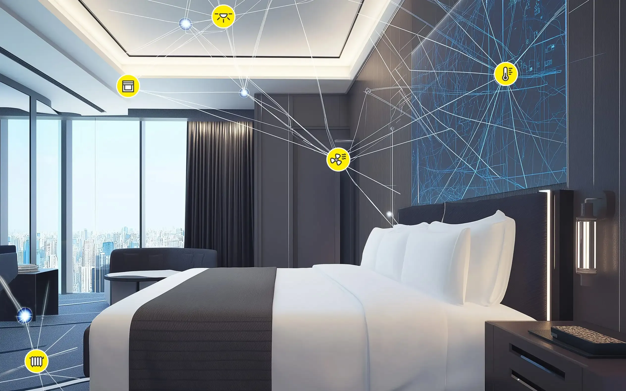 Funkbasierte Raumautomation für Bürogebäude und Hotels